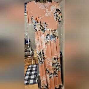 Nwot Floral Blush Maxi Dress